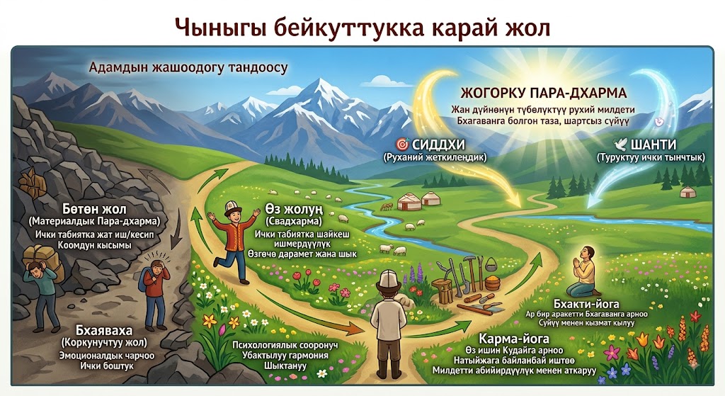Чыныгы бейкуттукка жана руханий бактылуулукка карай жол