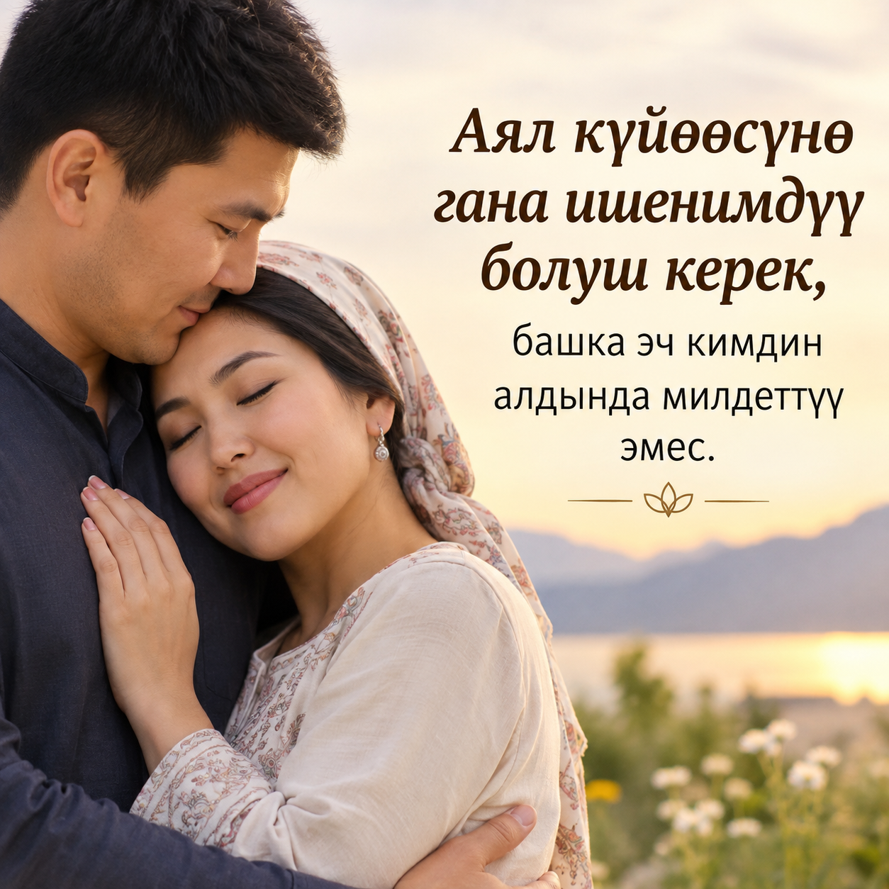 Аял күйөөсүнө гана ишенимдүү болушу керек, башка эч кимдин алдында милдеттүү эмес