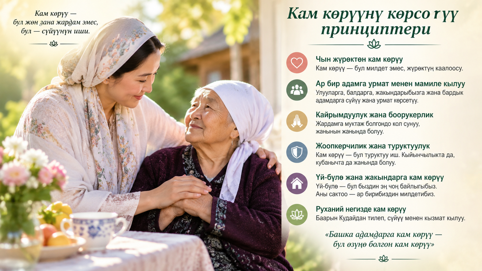 Кам көрүүнү көрсөтүү принциптери